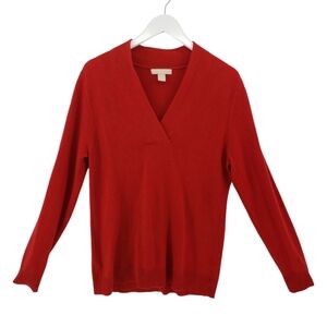 Banana Republic 80% Wool 20% Cashmere Sweater Size XL in Red V Neck